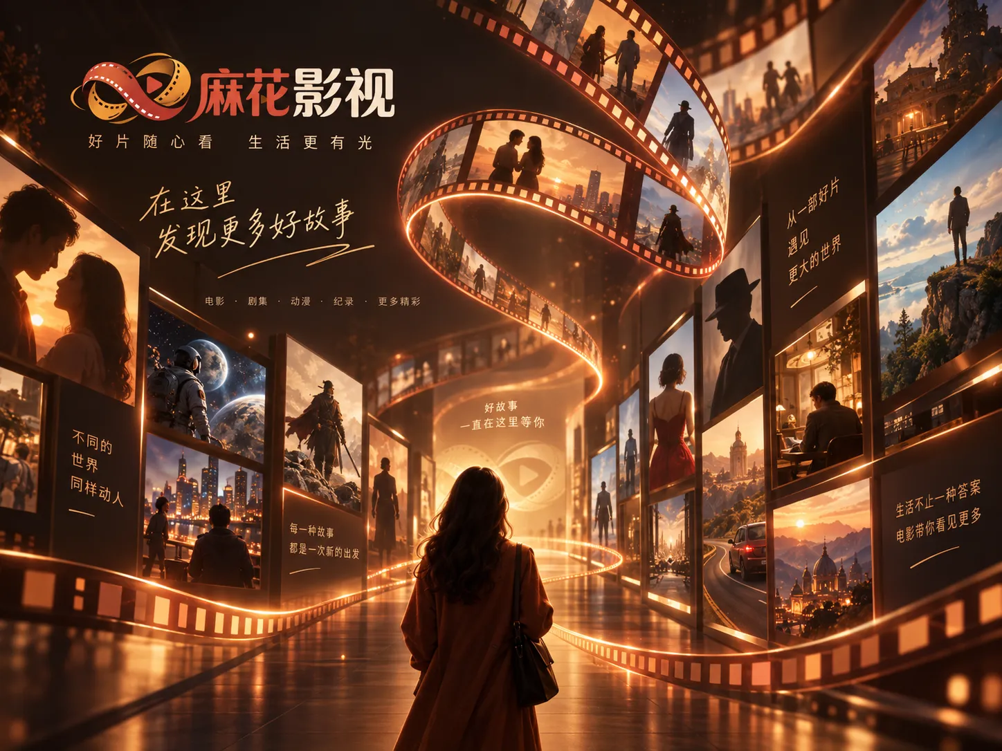 胶片式光影和银幕场景